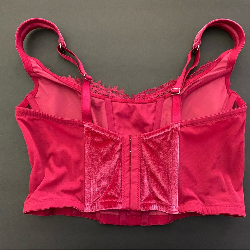 Velvet Lace-Up Corset Top - Picture 2 of 3